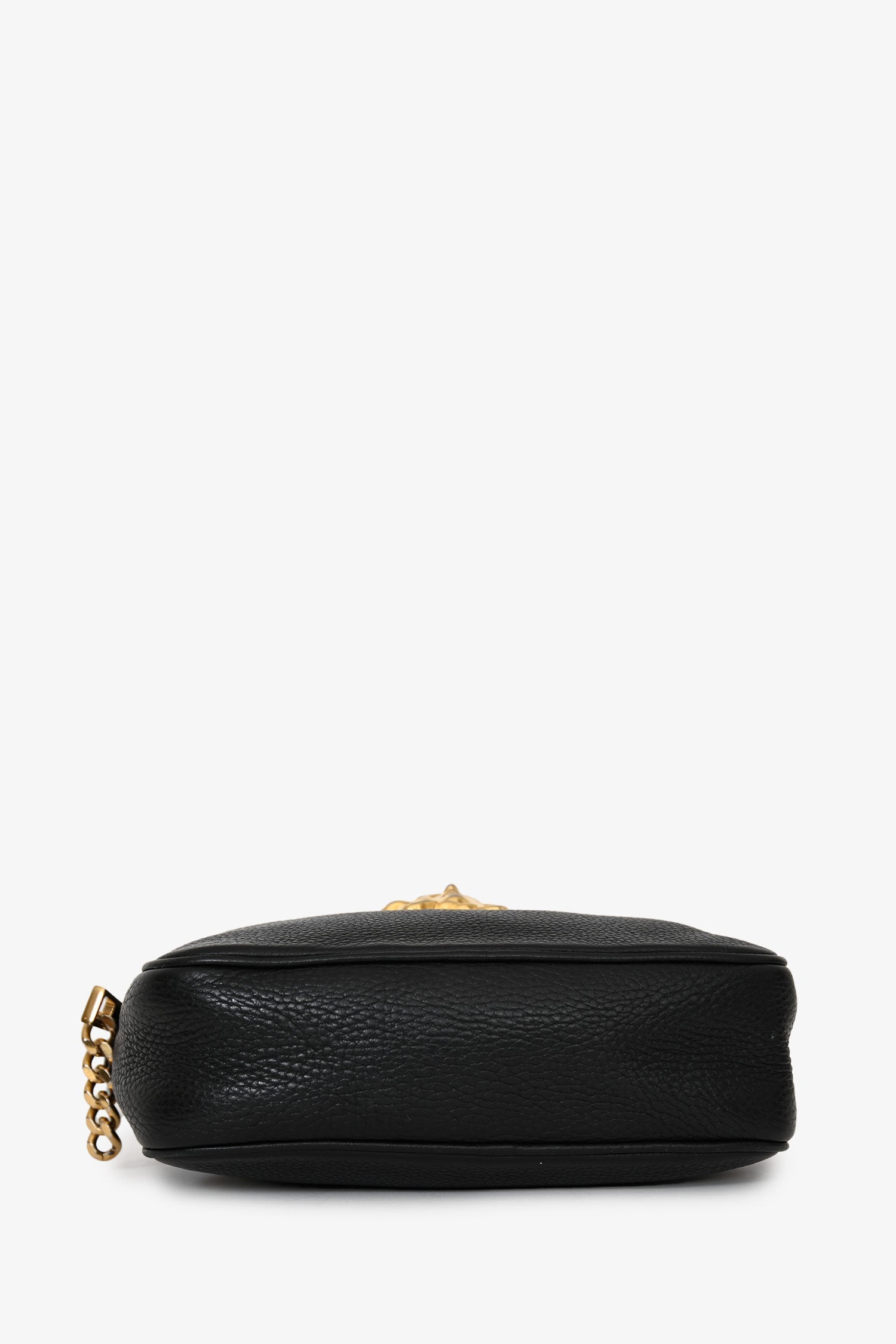 Versace Black Leather Medusa Camera Crossbody Bag