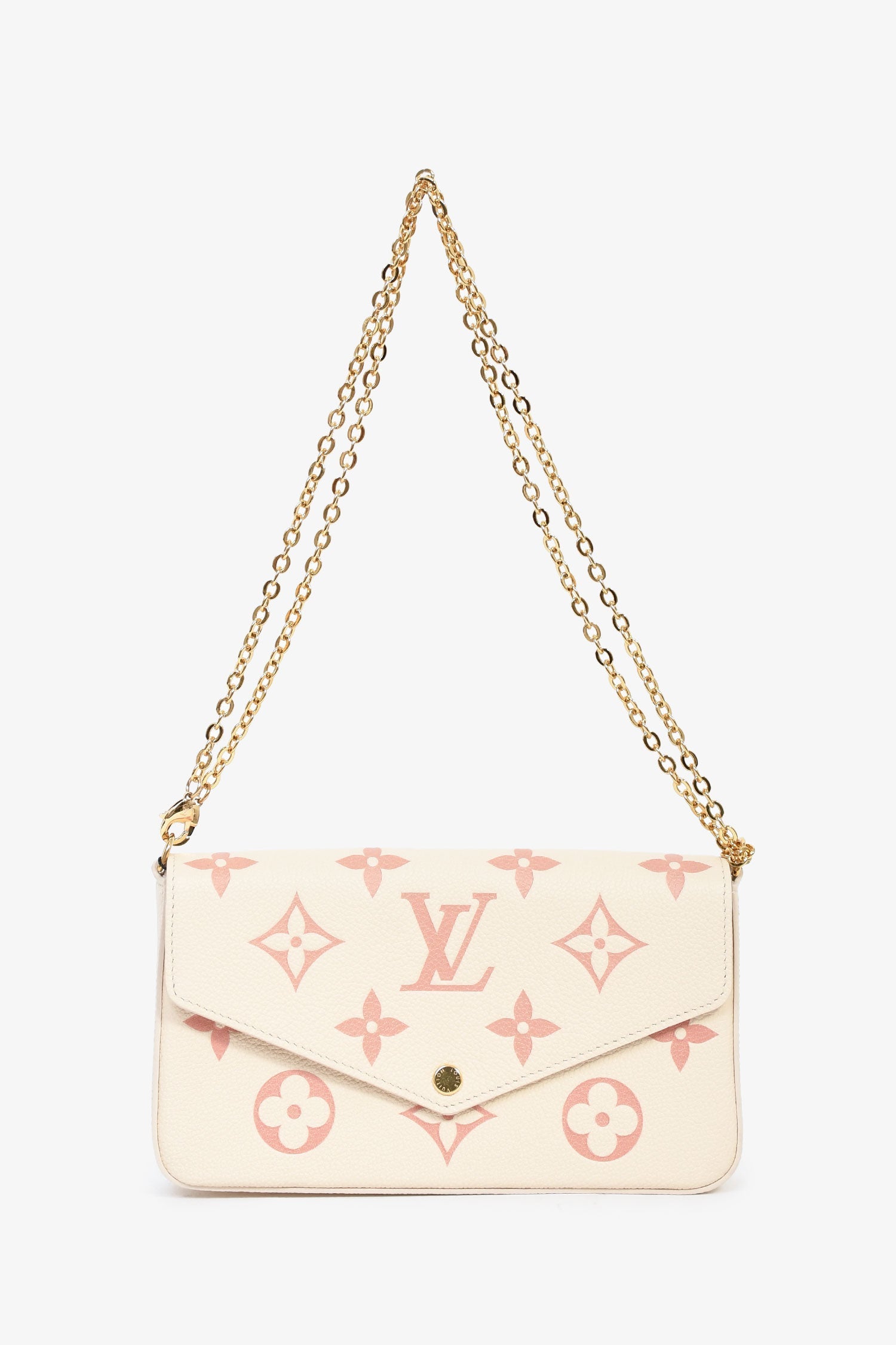 Louis Vuitton Cream/Pink Monogram Empreinte Leather Pochette Félicie