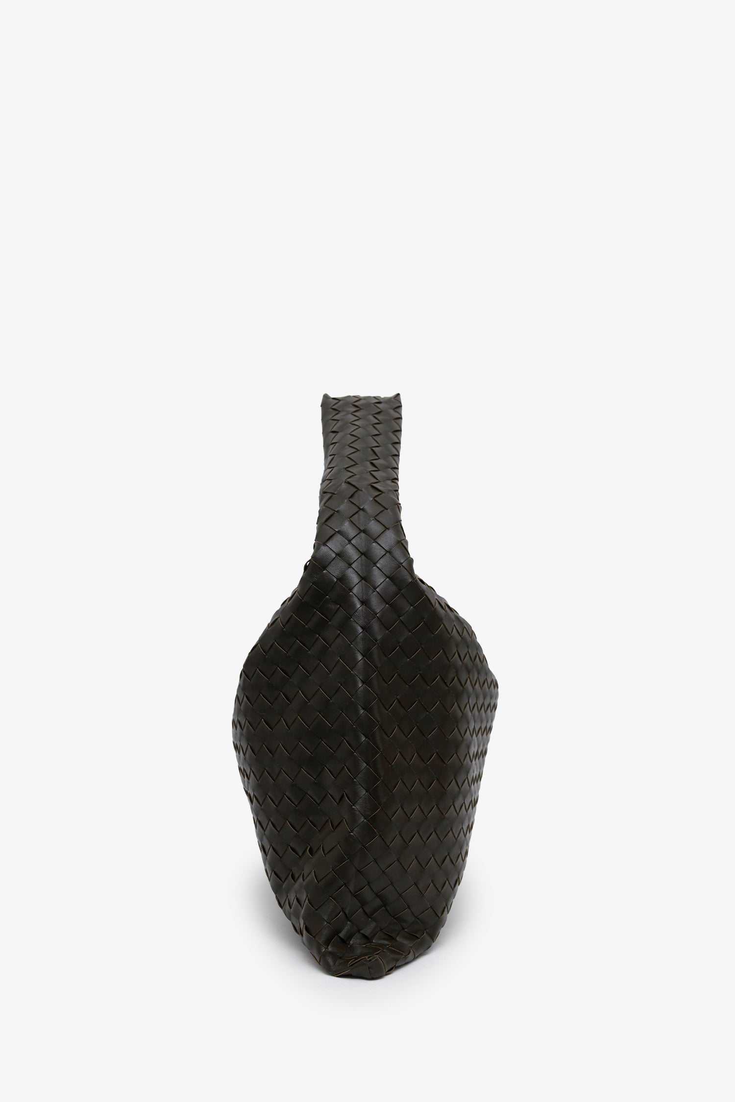 Bottega Veneta Brown Intrecciato Woven Calfskin Leather Large 'Hop' Bag
