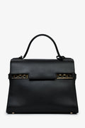 Delvaux Black Leather 'Tempete' MM Top Handle