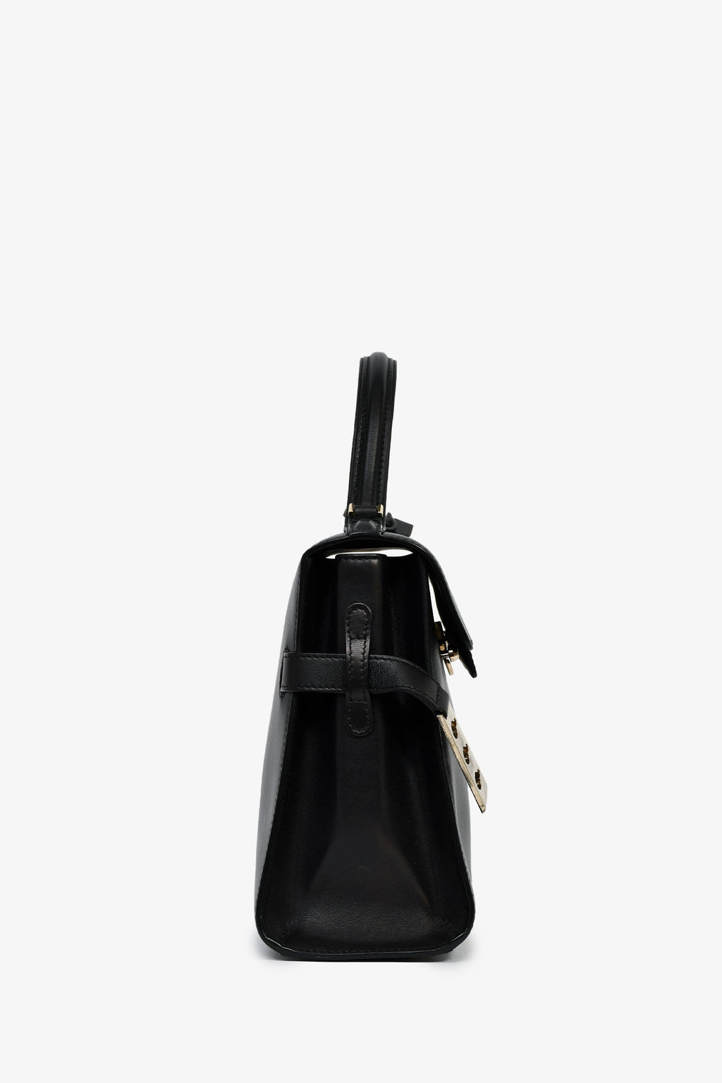 Delvaux Black Leather 'Tempete' MM Top Handle