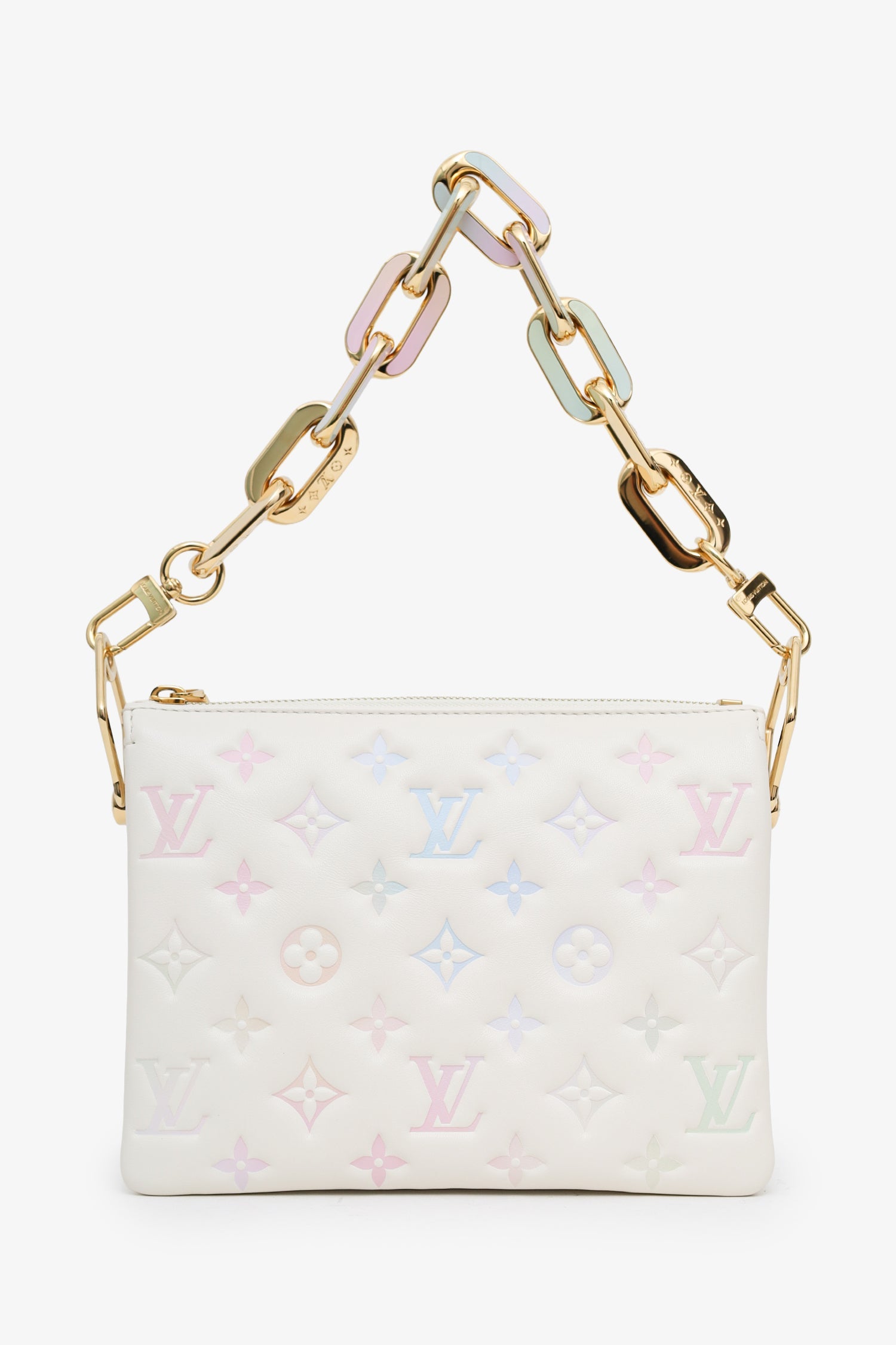 Louis Vuitton 2023 Cream Coussin BB 'Milky Way' Bag With 2 Straps