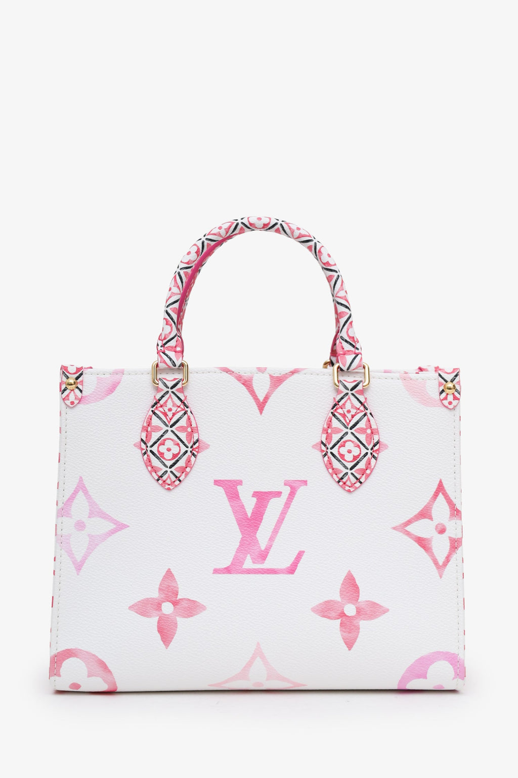 Louis Vuitton 2023 Limited Edition White/Pink Giant Monogram 'OnTheGo' PM Tote