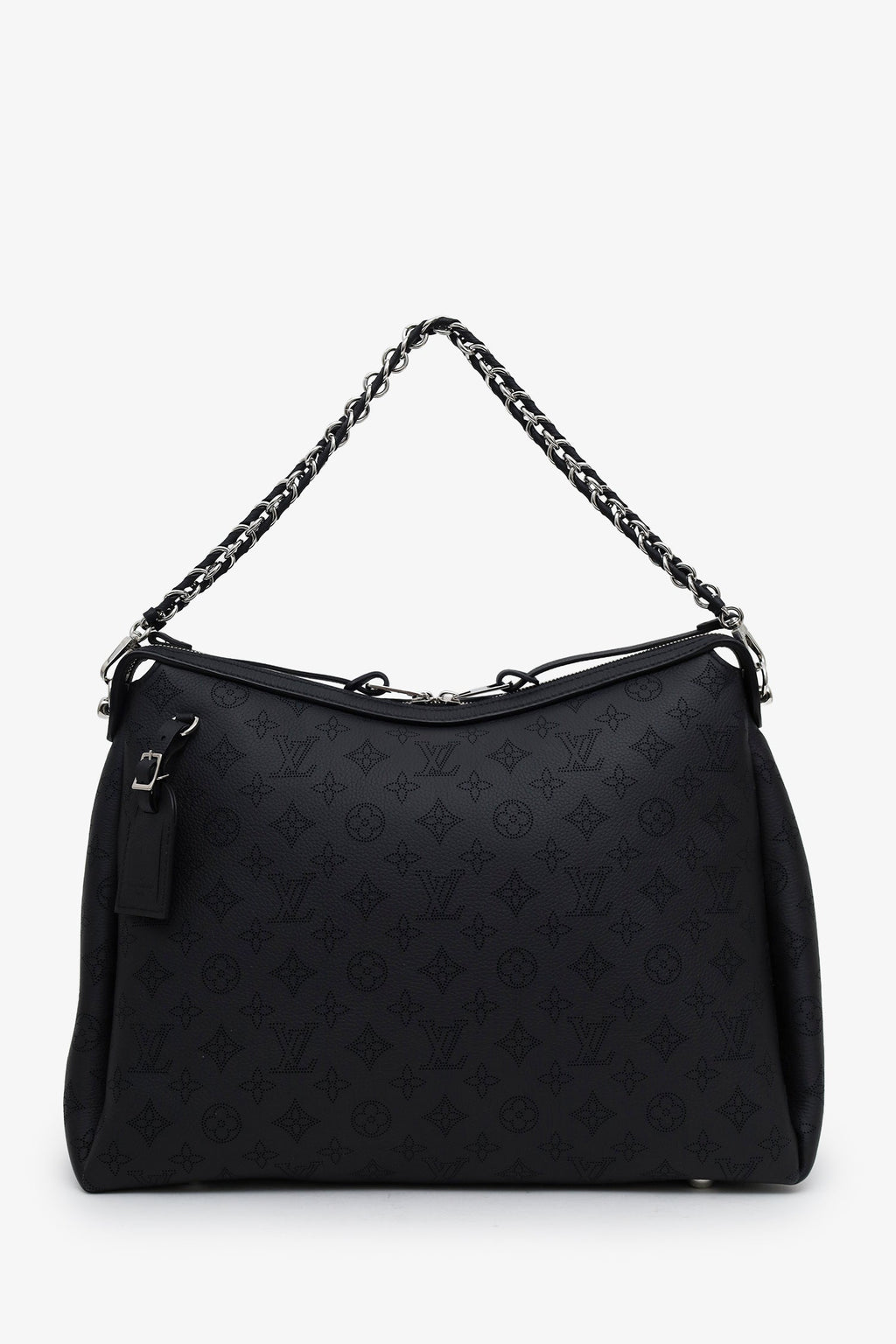 Louis Vuitton Black Monogram Mahina 'Hand It All' MM Bag