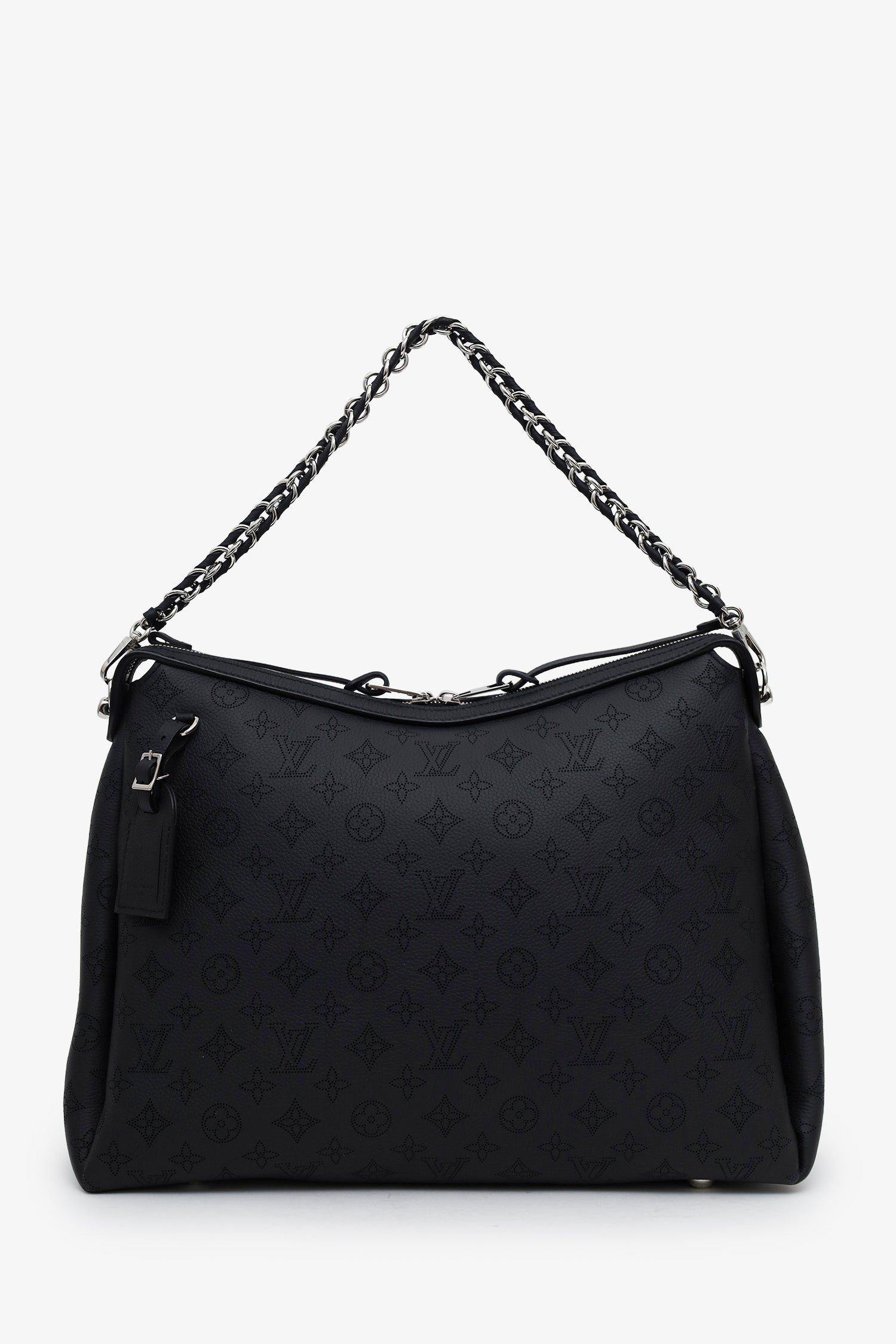 Louis Vuitton Black Monogram Mahina 'Hand It All' MM Bag