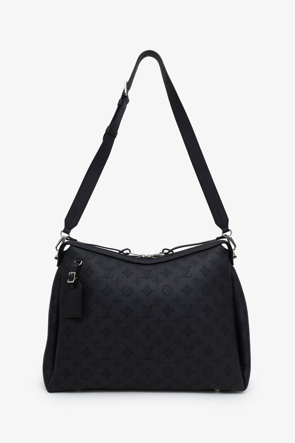 Louis Vuitton Black Monogram Mahina 'Hand It All' MM Bag