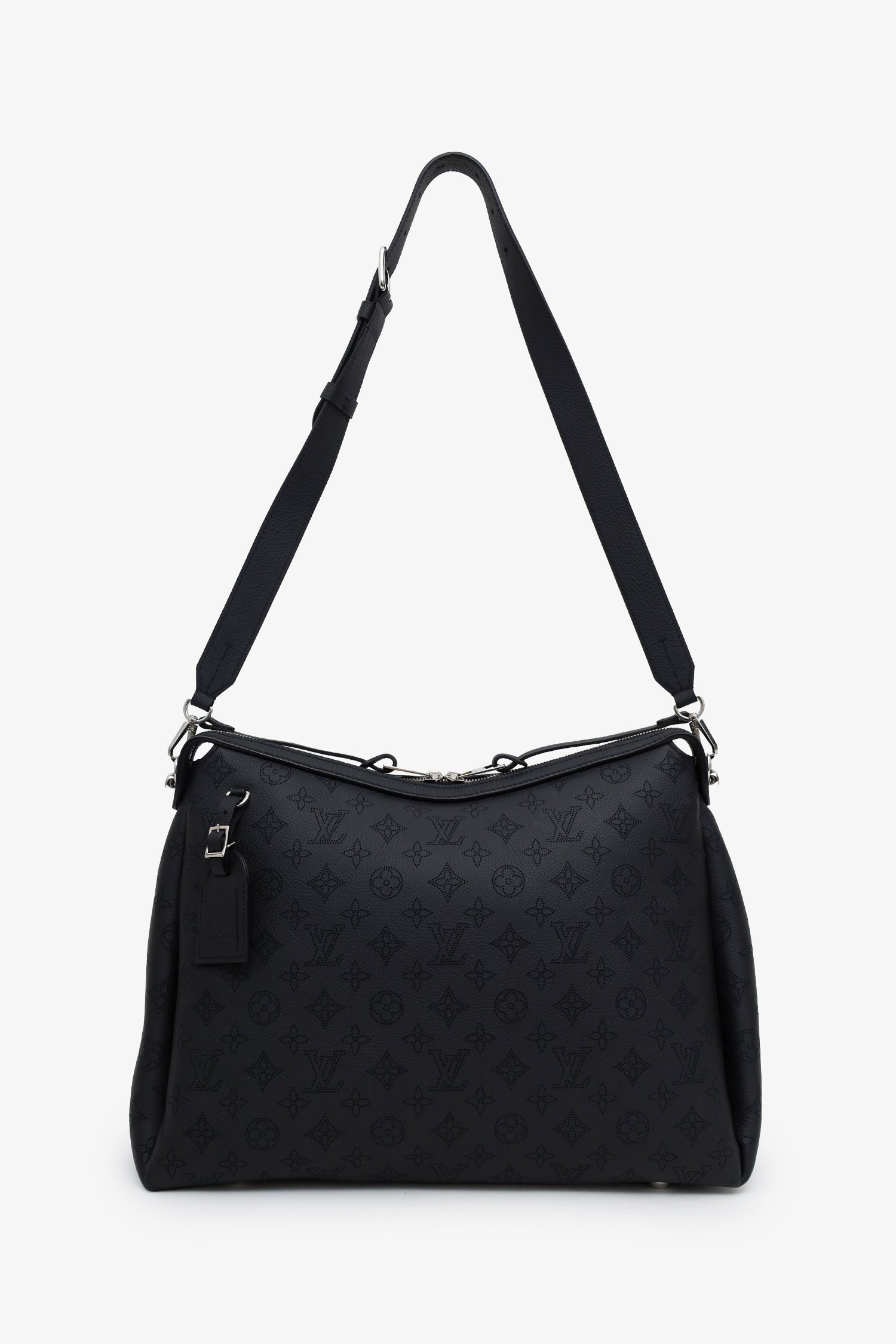 Louis Vuitton Black Monogram Mahina 'Hand It All' MM Bag