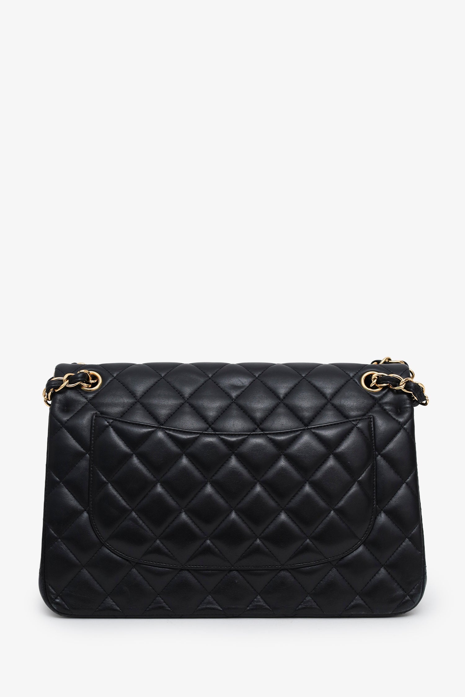 Chanel™ 2019 Black Lambskin Jumbo Double Flap Bag GHW