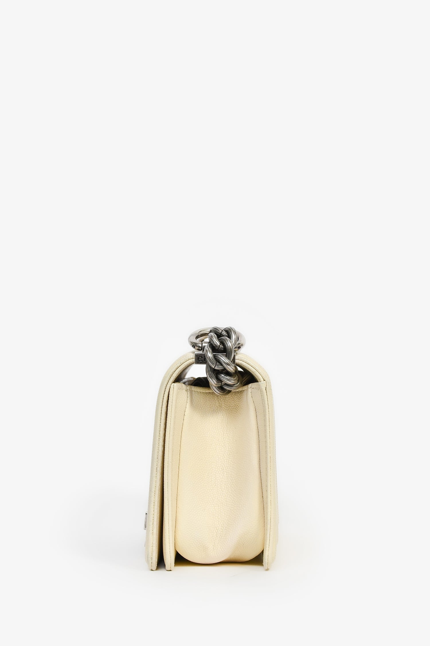 Chanel™ 2016-17 Cream Caviar Leather Small Boy Bag SHW