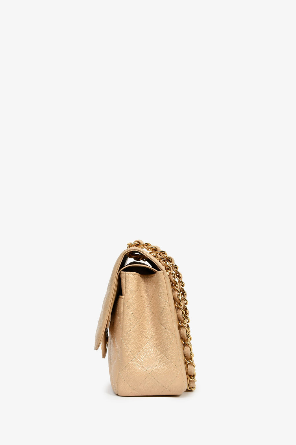 Chanel™ 2011 Beige Caviar Leather Jumbo Double Flap Bag