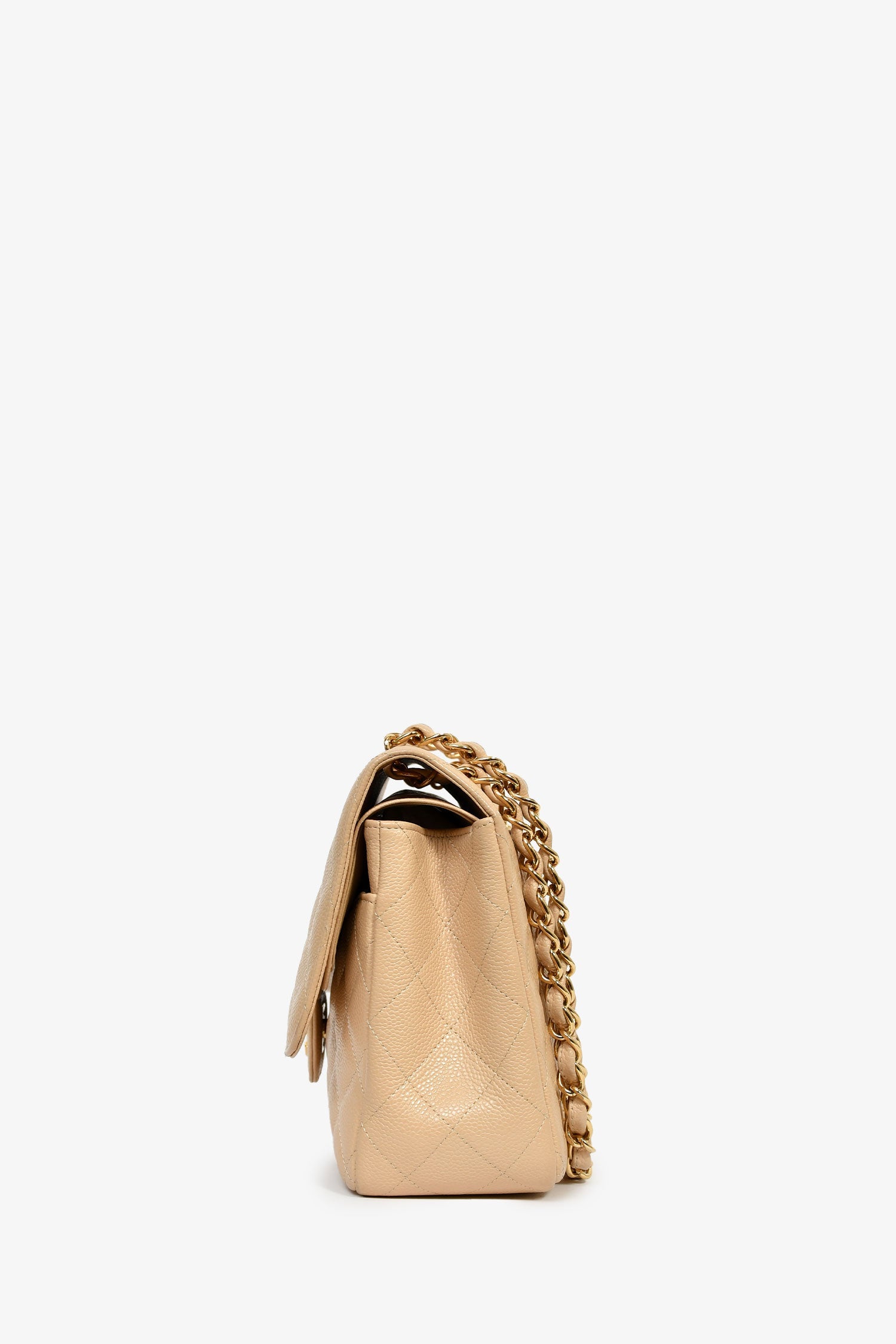 Chanel™ 2011 Beige Caviar Leather Jumbo Double Flap Bag