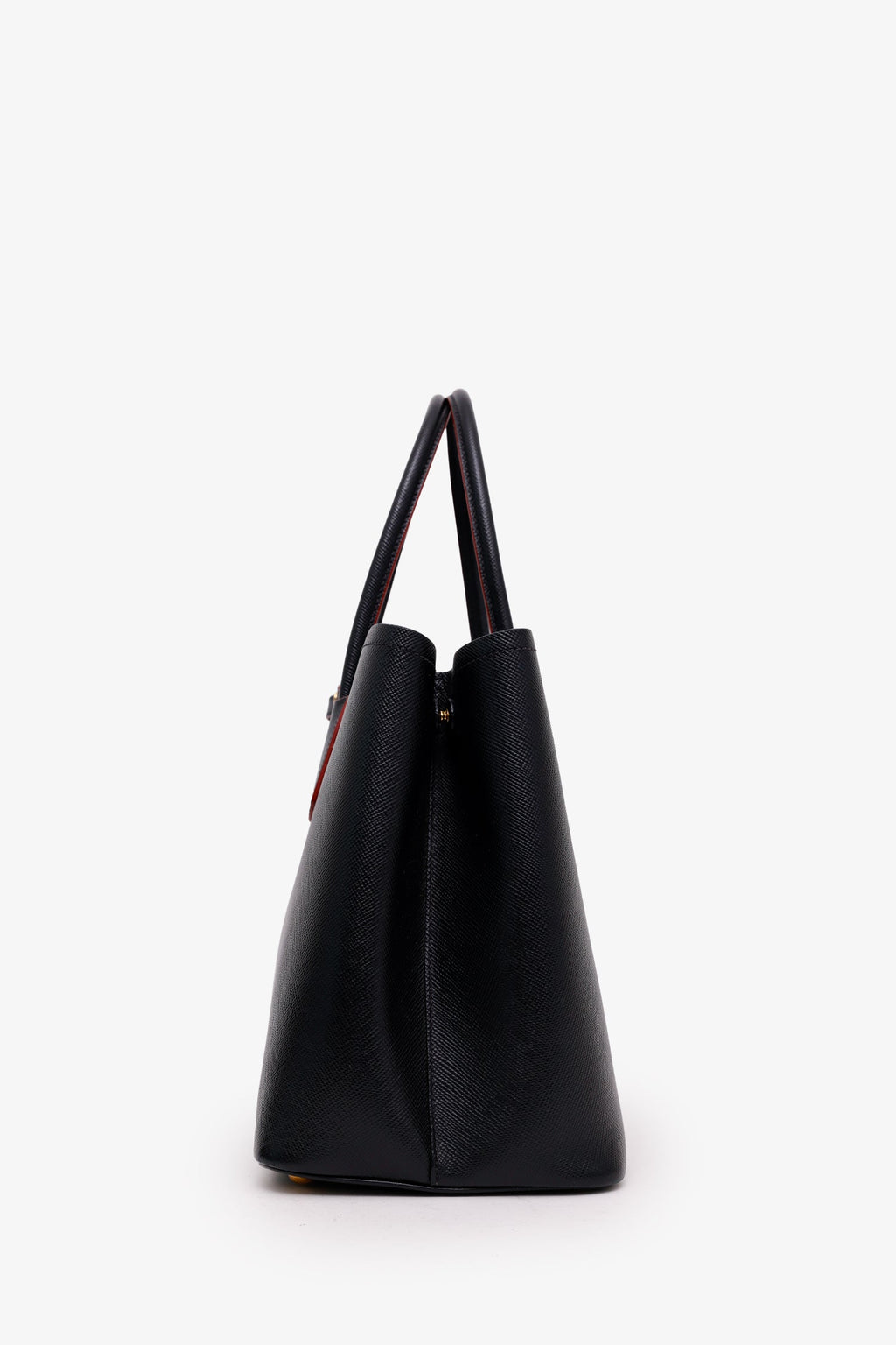 Prada Black Saffiano Cuir Leather Medium Double Handle Tote Bag