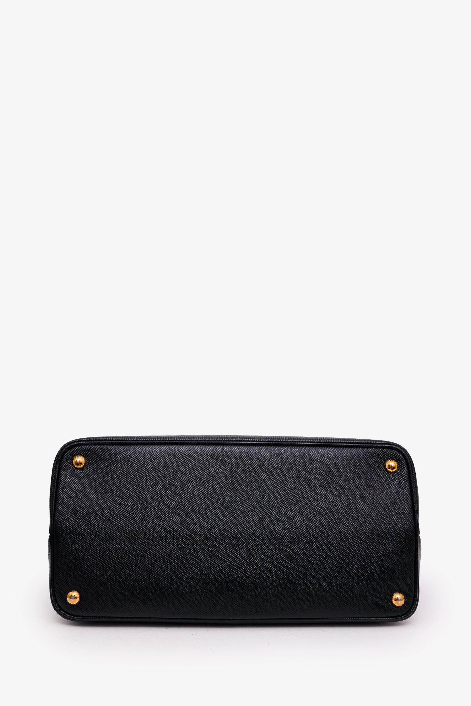 Prada Black Saffiano Cuir Leather Medium Double Handle Tote Bag