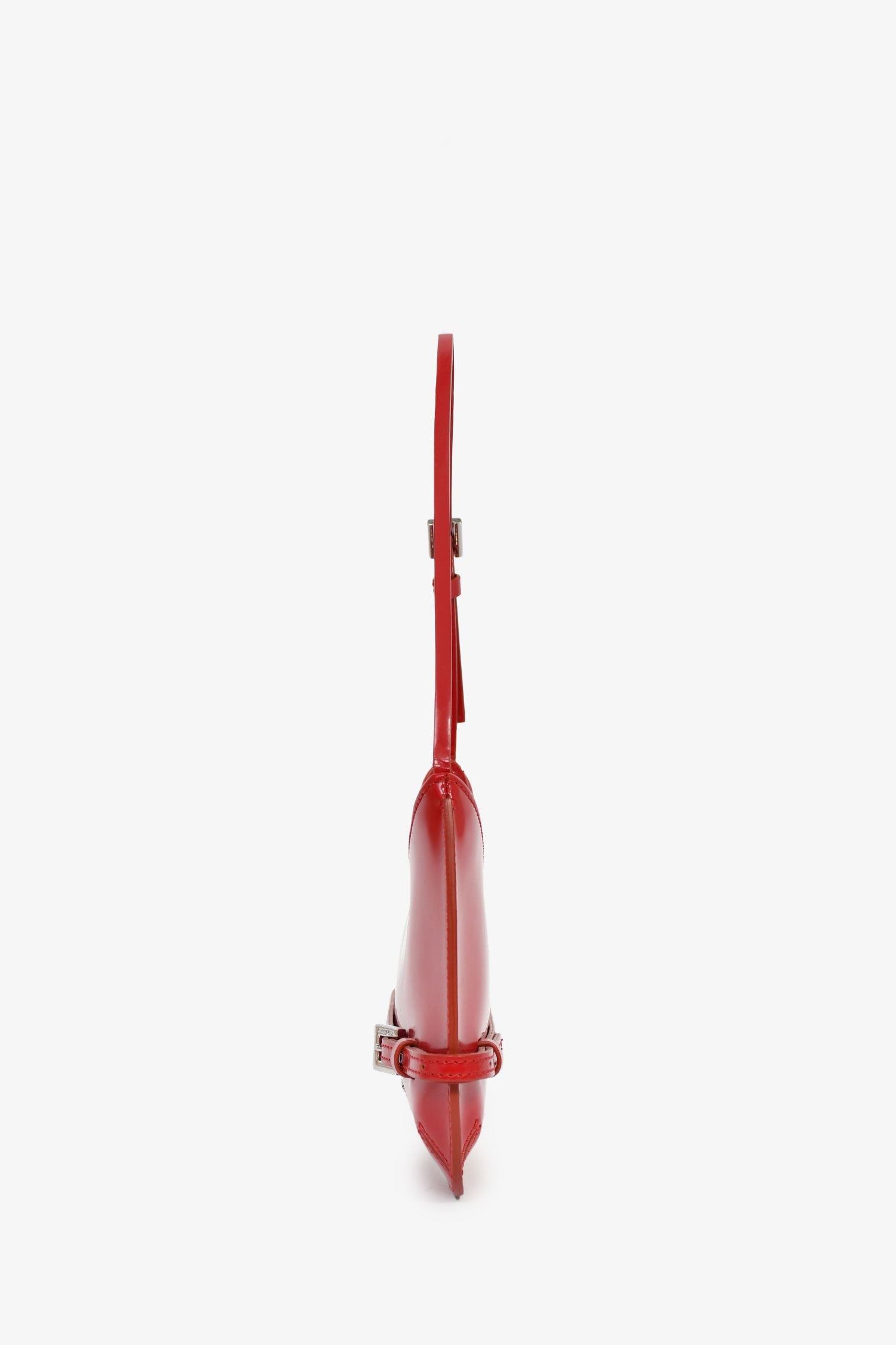 Jacquemus Red Leather 'Le Bisou Ceinture' Shoulder Bag