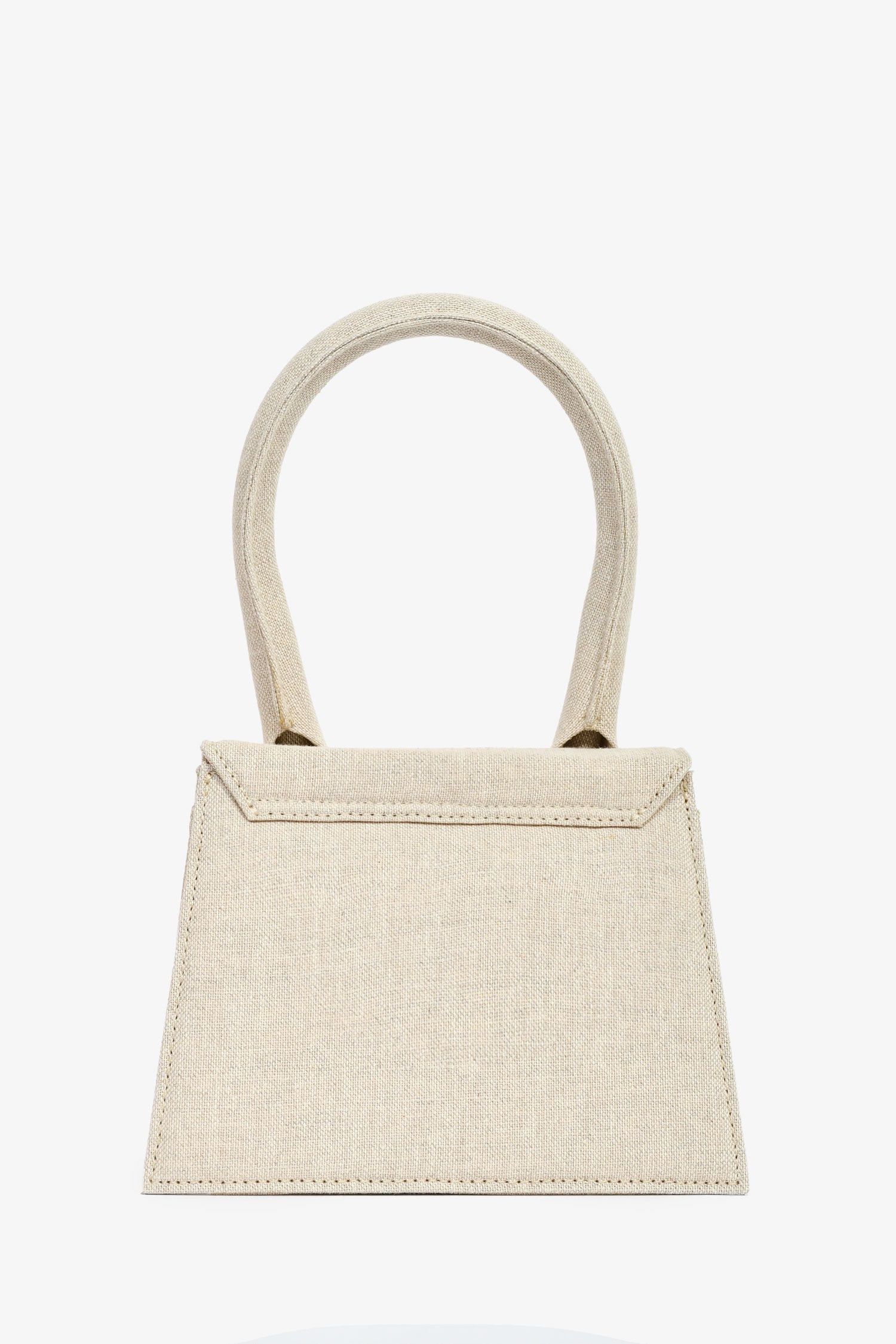 Jacquemus Light Beige Canvas Medium Chiquito Top Handle With Strap