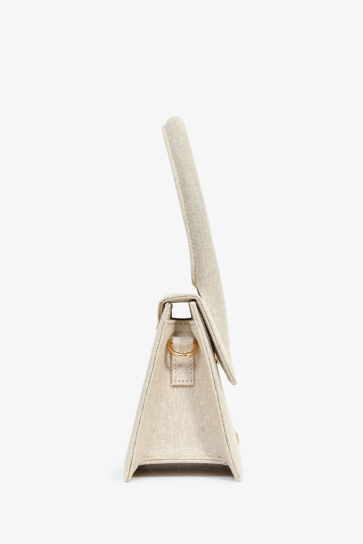 Jacquemus Light Beige Canvas Medium Chiquito Top Handle With Strap