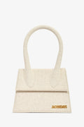 Jacquemus Light Beige Canvas Medium Chiquito Top Handle With Strap