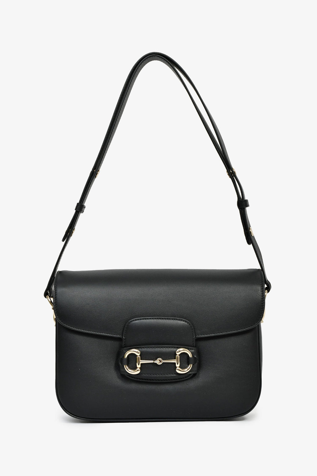 Gucci Black Leather Horsebit Medium 1955 Shoulder Bag
