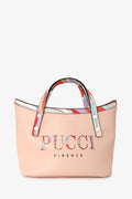 Emilio Pucci Pink Leather 'Pucci Firenze' Mini Top Handle Tote Crossbody Bag