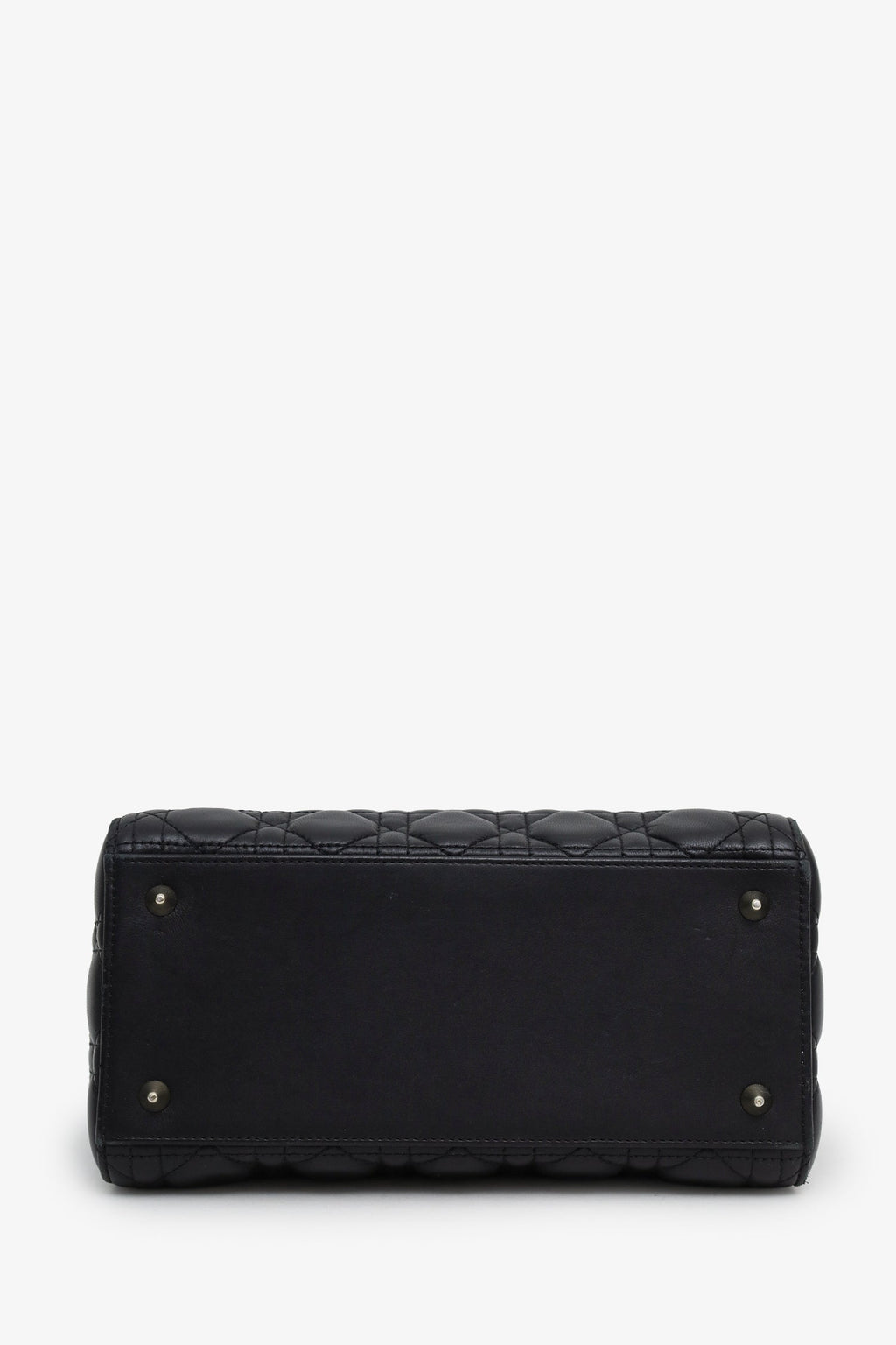 Christian Dior 2025 Black Cannage Lambskin Medium Lady Dior Bag With Strap