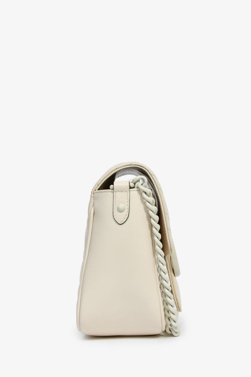Gucci 2023 Cream Chevron Leather Monochrome Marmont Bag