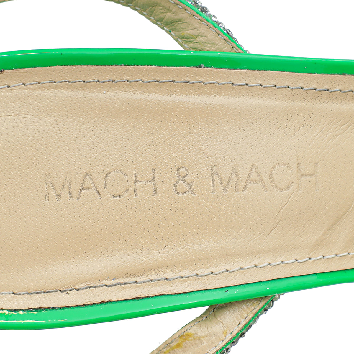 Mach & Mach Green PVC Crystal Bow 110 Pumps 38