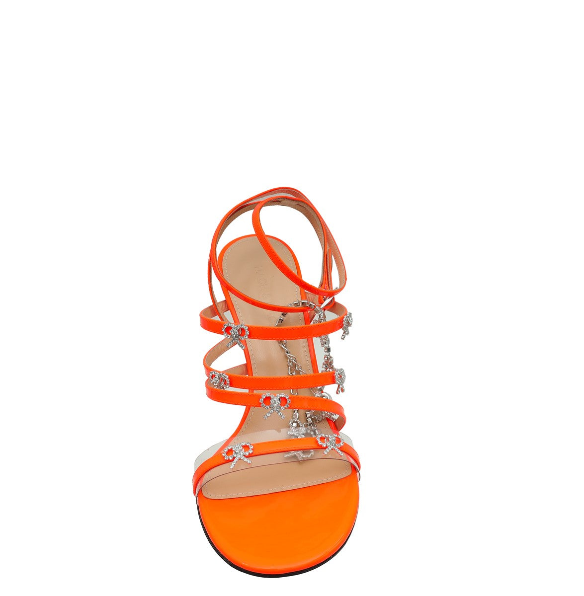 Mach & Mach Neon Orange Queen Heeled Ankle Strap Sandals 39