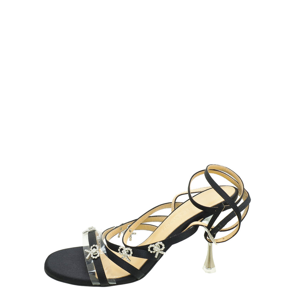 Mach & Mach Black Queen Heeled Ankle Strap Sandal 35