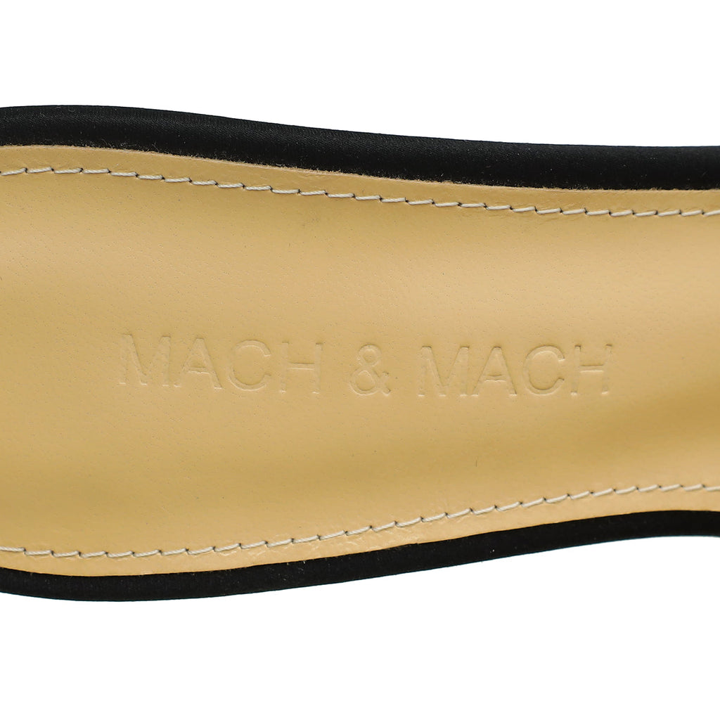 Mach & Mach Black Floating Crystal Bow Sandal 36