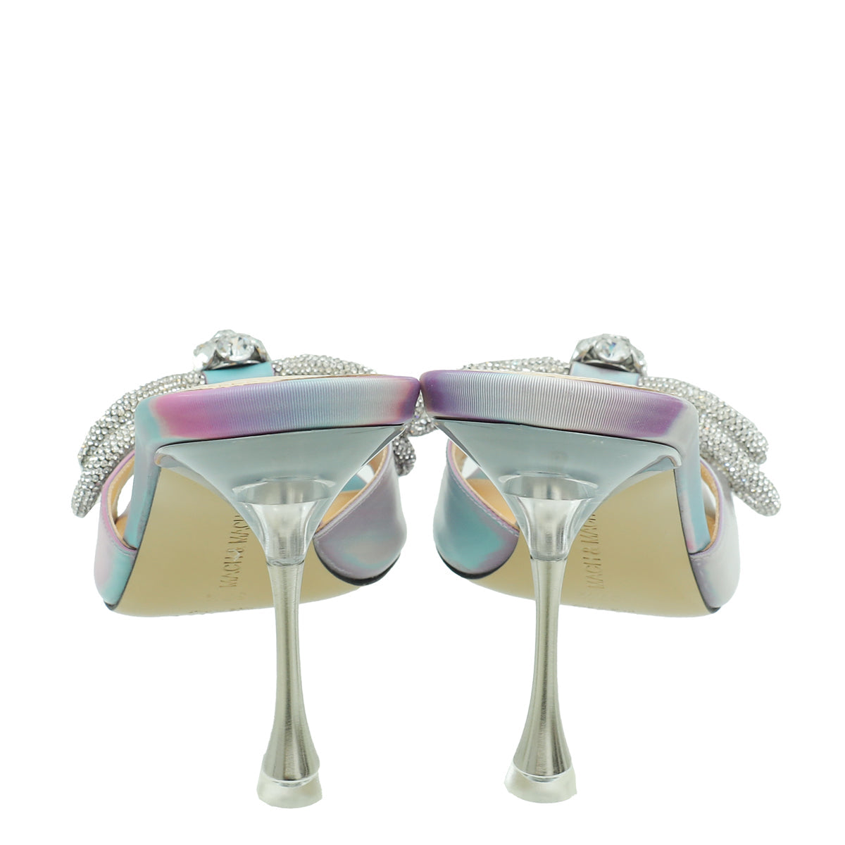 Mach & Mach Led Pink Double Bow Square Mules 37.5