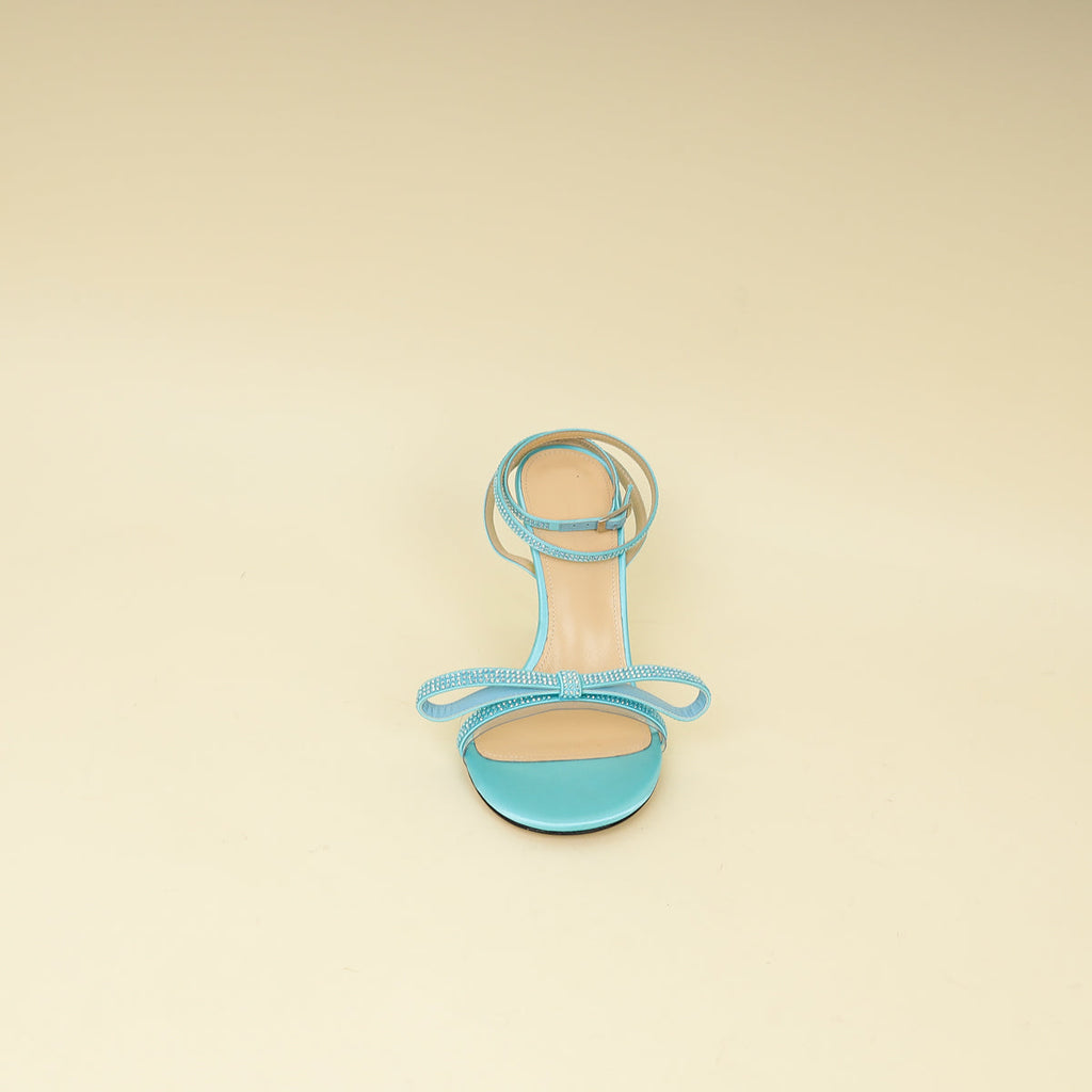 Mach & Mach Sky Blue French Bow Embellished Sandal 37.5