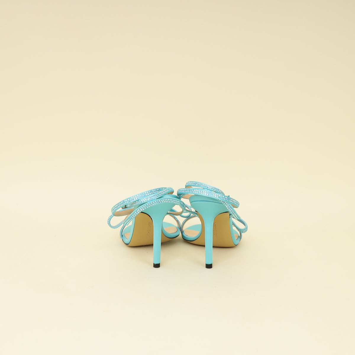 Mach & Mach Sky Blue French Bow Embellished Sandal 37.5