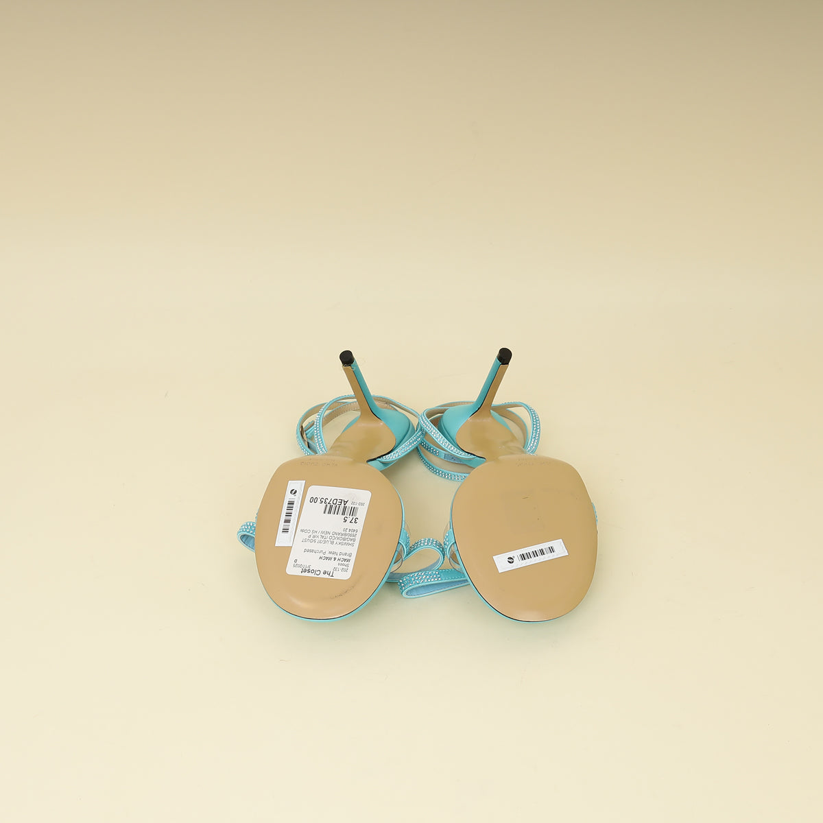 Mach & Mach Sky Blue French Bow Embellished Sandal 37.5