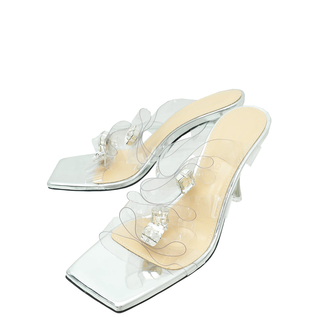 Mach & Mach Clear French Triple Bow PVC Mule 37.5