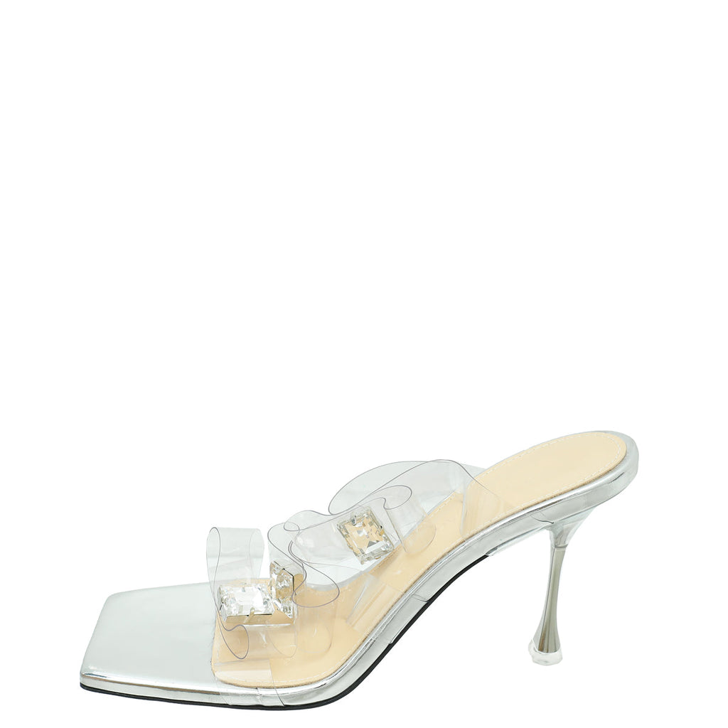 Mach & Mach Clear French Triple Bow PVC Mule 37.5