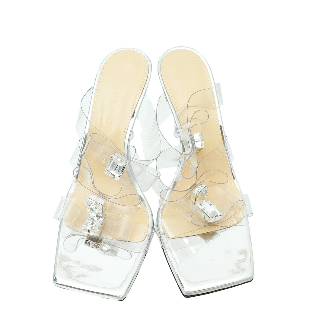 Mach & Mach Clear French Triple Bow PVC Mule 37.5