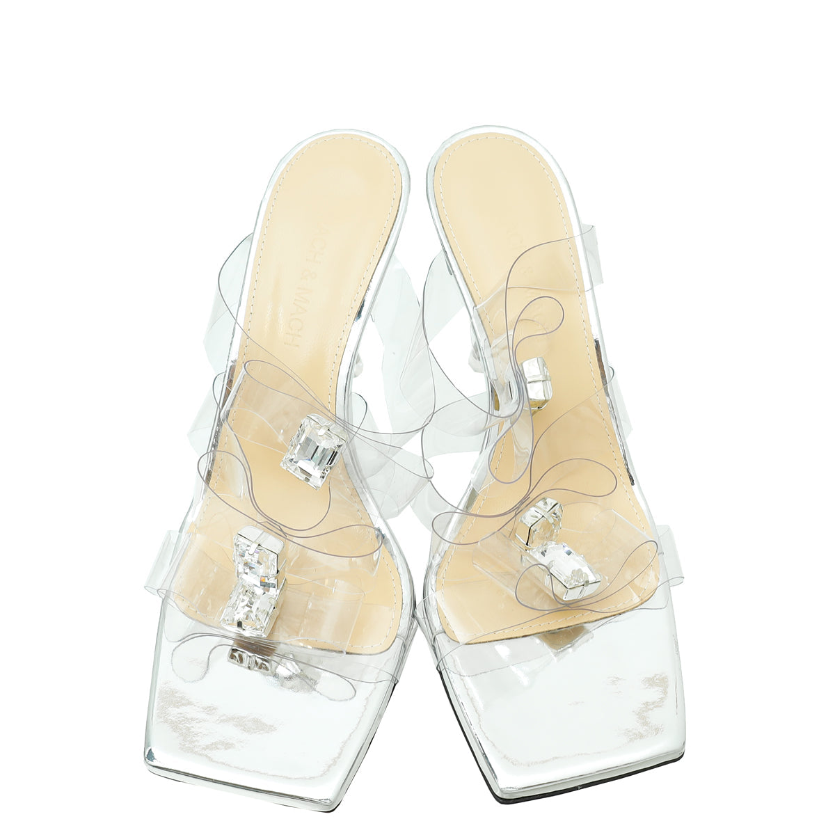 Mach & Mach Clear French Triple Bow PVC Mule 37.5