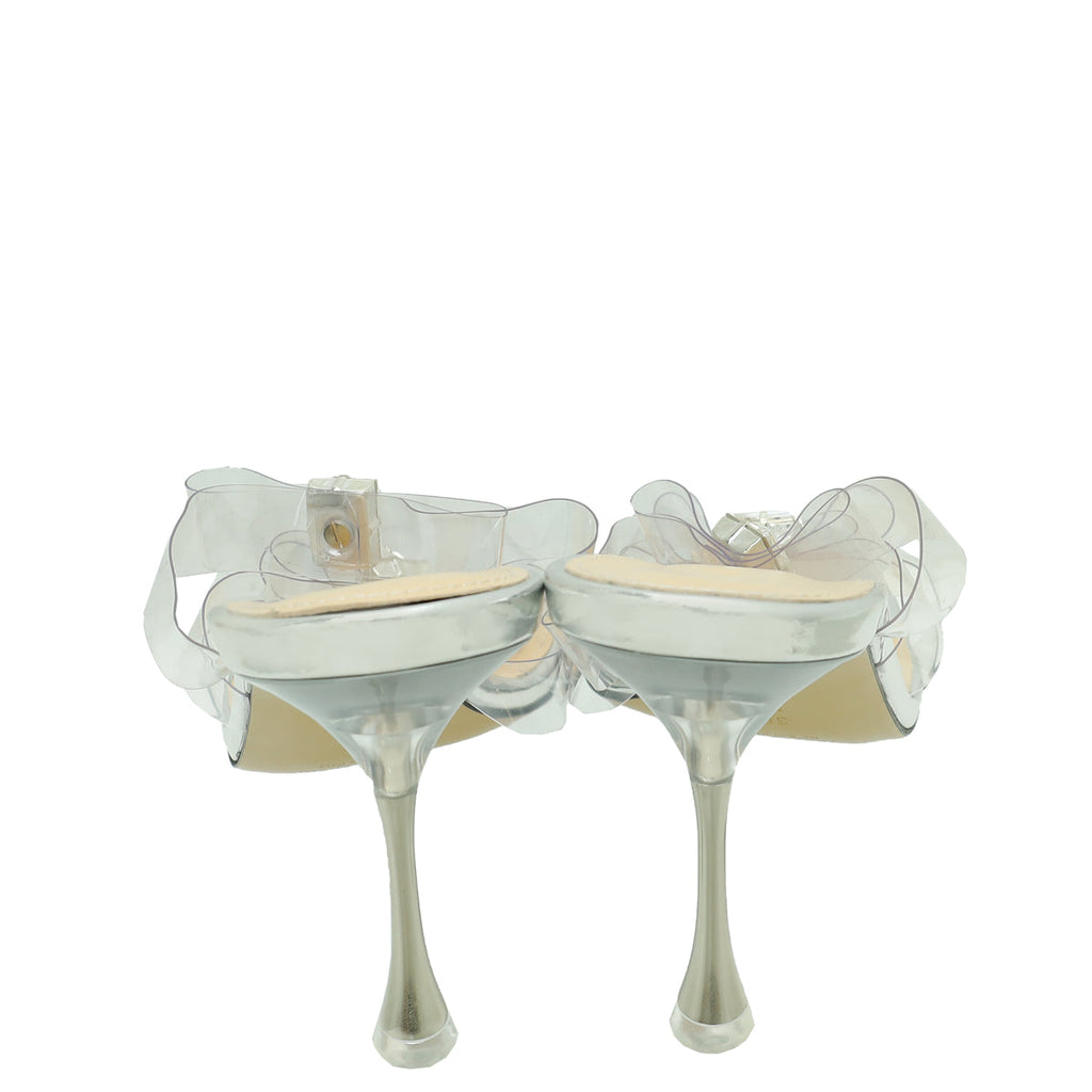 Mach & Mach Clear French Triple Bow PVC Mule 39