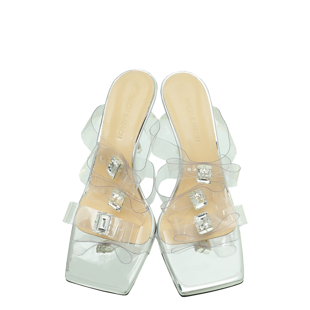 Mach & Mach Clear French Triple Bow PVC Mule 39