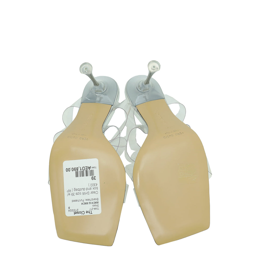 Mach & Mach Clear French Triple Bow PVC Mule 39