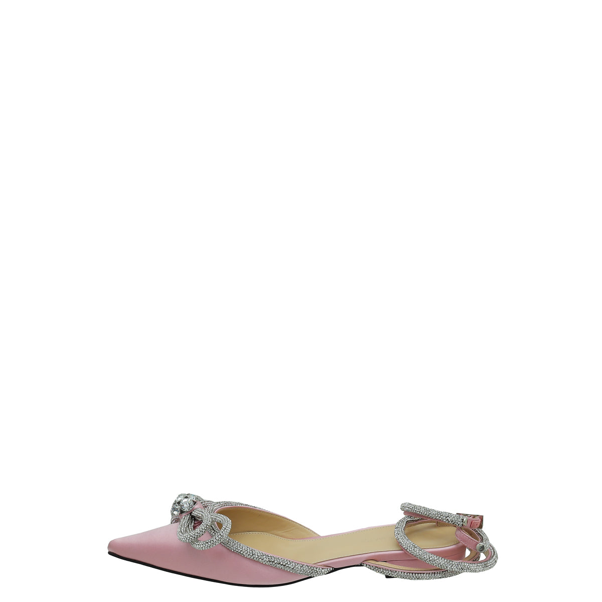 Mach & Mach Pink Double Bow Crystal Flat Pumps 40