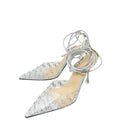 Mach & Mach Bicolor Embellished PVC Crystal  Ankle Strap 40