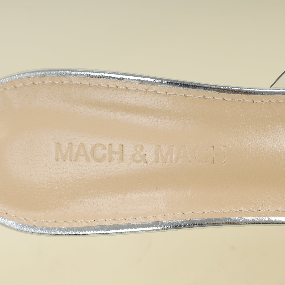 Mach & Mach Transparent  Metallic Silver Little Crystal Glass Mules 37.5