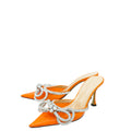 Mach & Mach Orange Crystal Bow PVC Mules 37.5
