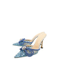Mach & Mach Bicolor Crystal Embellished PVC Mules 37.5