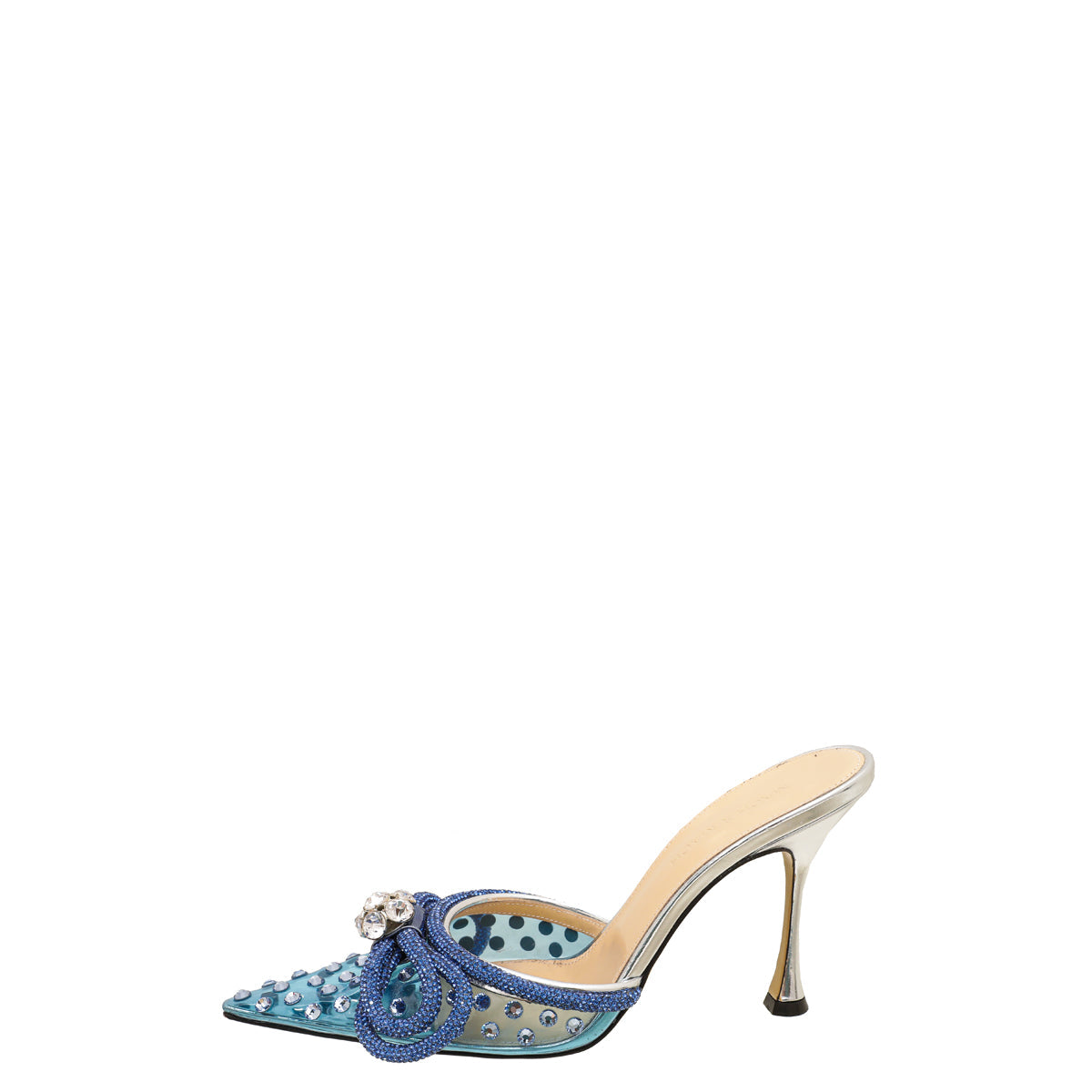Mach & Mach Bicolor Crystal Embellished PVC Mules 37.5