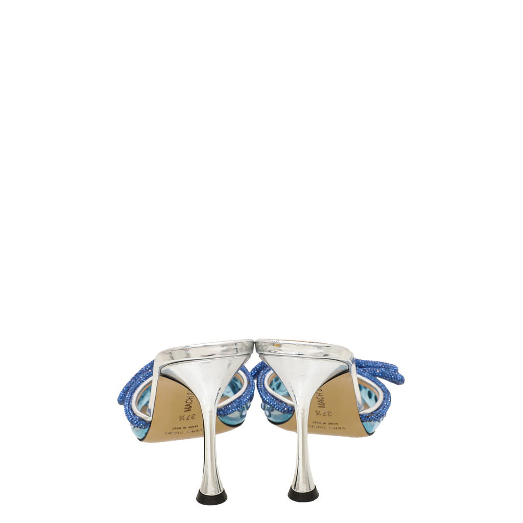Mach & Mach Bicolor Crystal Embellished PVC Mules 37.5