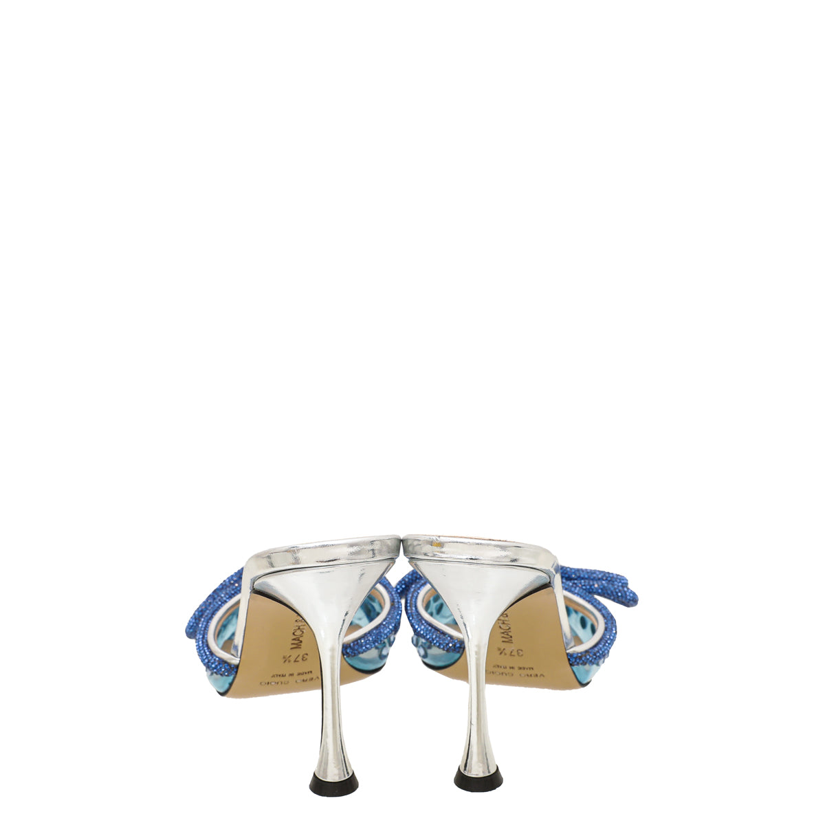 Mach & Mach Bicolor Crystal Embellished PVC Mules 37.5