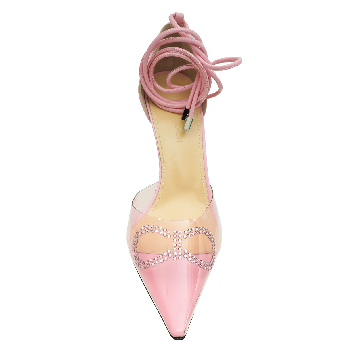 Mach & Mach Pink Tie Ankle Strap PVC Pump 37.5