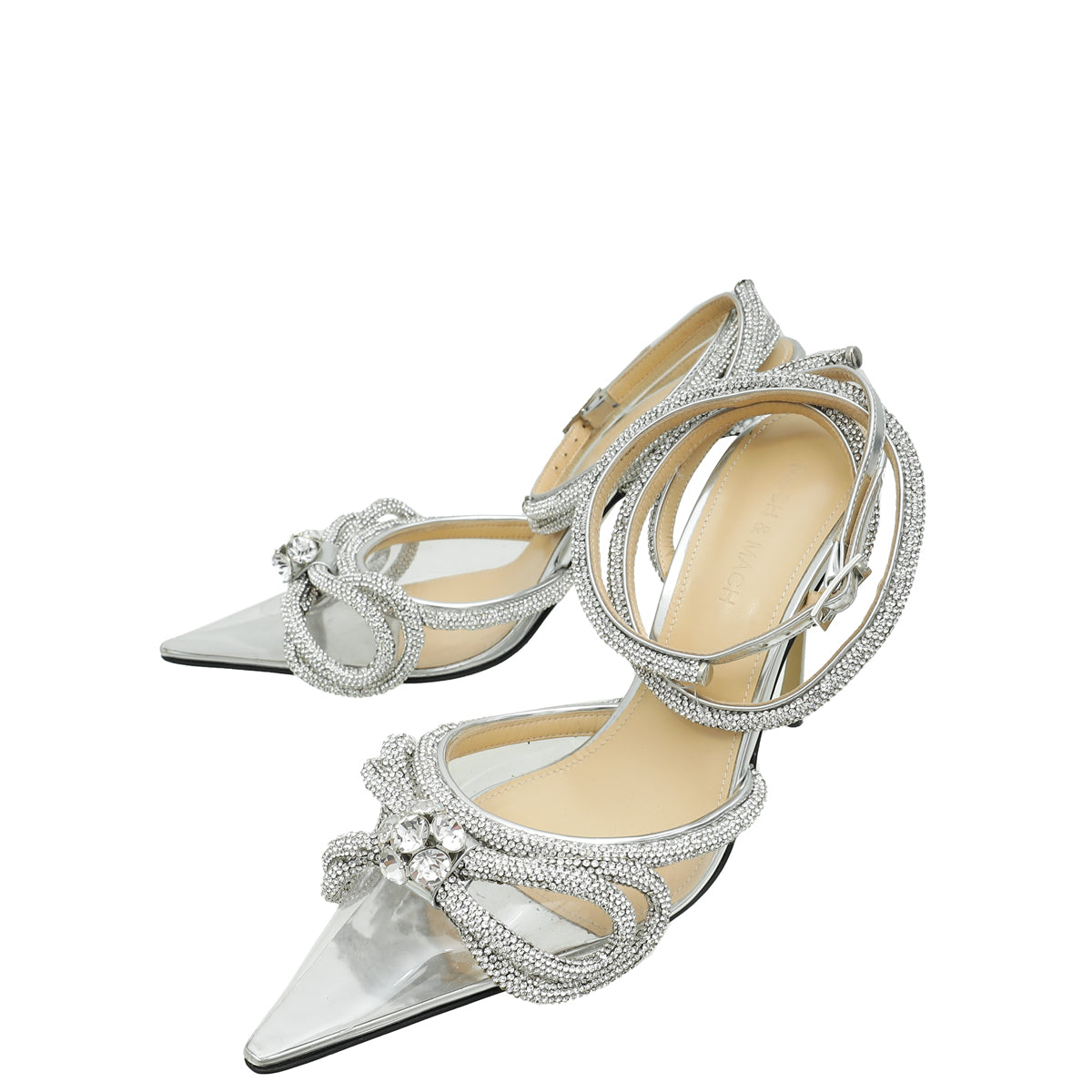 Mach & Mach Bicolor Crystal Bow Ankle Strap Pump 37